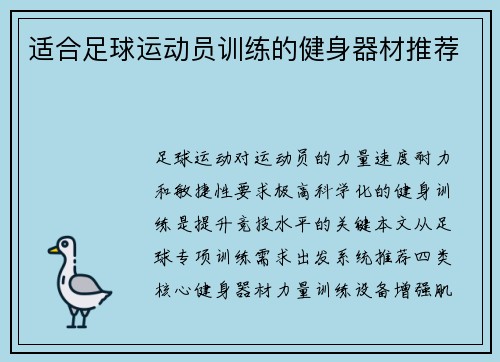 适合足球运动员训练的健身器材推荐