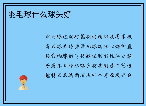 羽毛球什么球头好